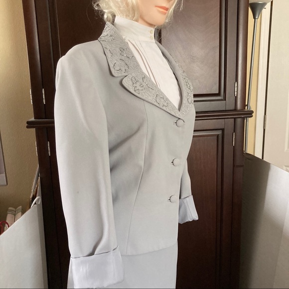 Vtg Emily Grey 2-pc Embroidered Beaded Plus Size16 - Picture 7 of 16